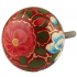 Bouton de Meuble Fleur Rouge Tibétain en Bois boutonsdemeubles.com