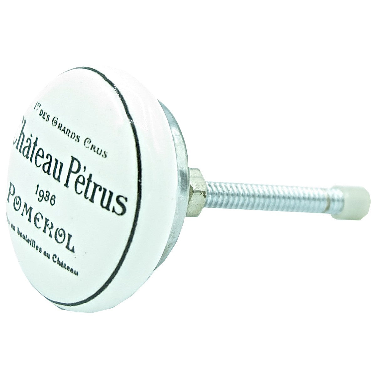 Bouton de Meuble en Porcelaine Blanche Chateau Petrus