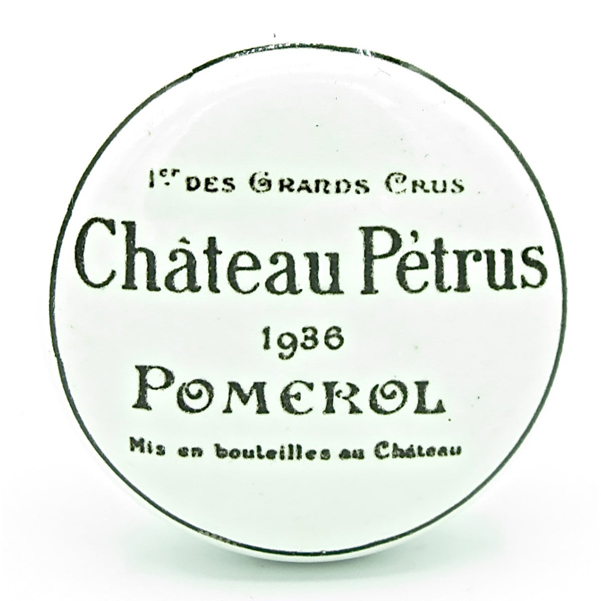 Bouton de Meuble en Porcelaine Blanche Chateau Petrus