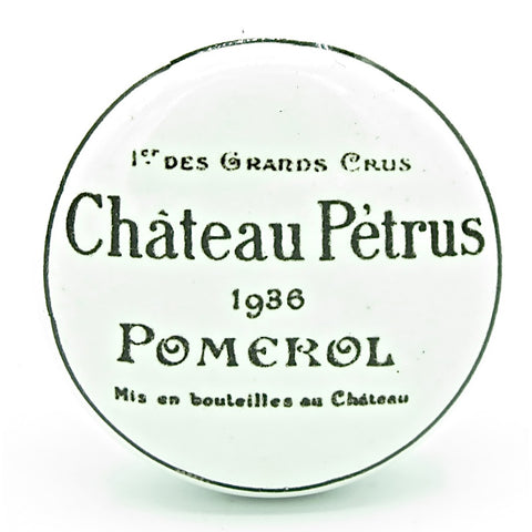 Bouton de Meuble en Porcelaine Blanche Chateau Petrus