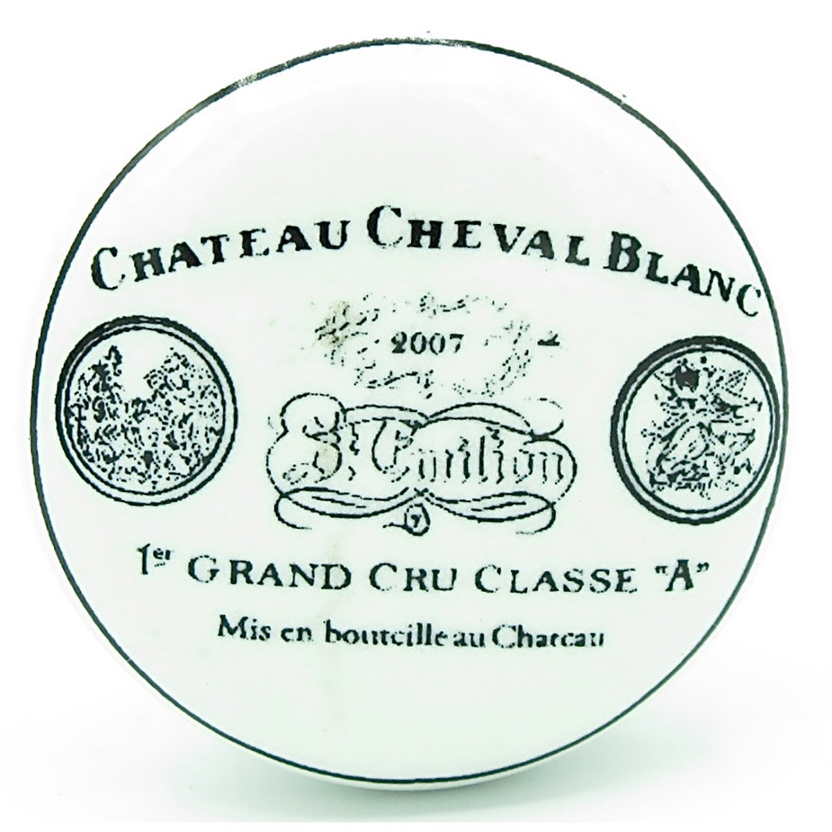 Bouton de Meuble en Porcelaine Cheval Blanc