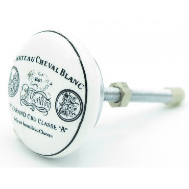Bouton de Meuble en Porcelaine Cheval Blanc