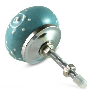 Bouton de Meuble Pétale Gris et Blanc