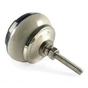 Bouton de Meuble Damiers Crème et Noir