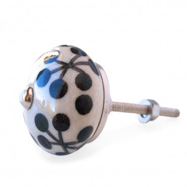 Bouton de Meuble Géométrique Crème et Noir
