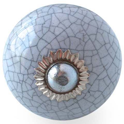 Bouton de Meuble Craquelé Gris