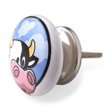 Bouton de Meuble Taureau Bleu