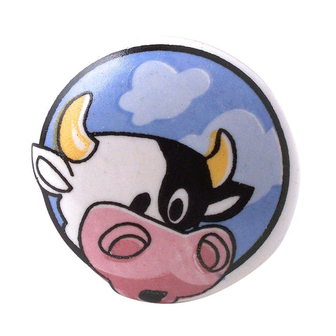 Bouton de Meuble Taureau Bleu