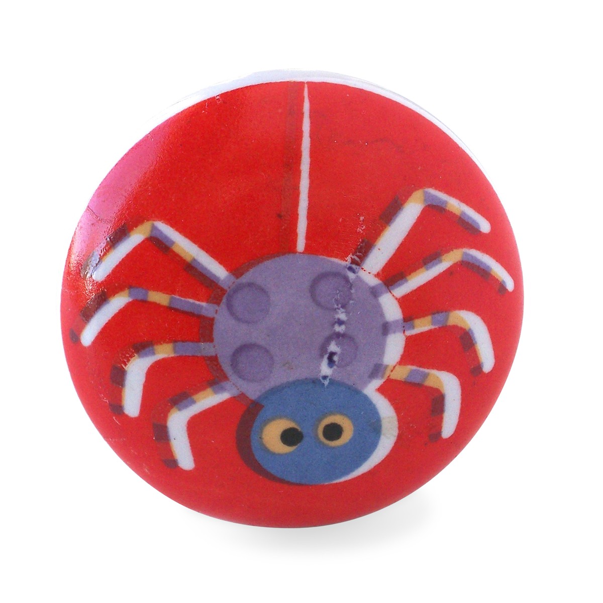 Bouton de Meuble Araignée Rouge