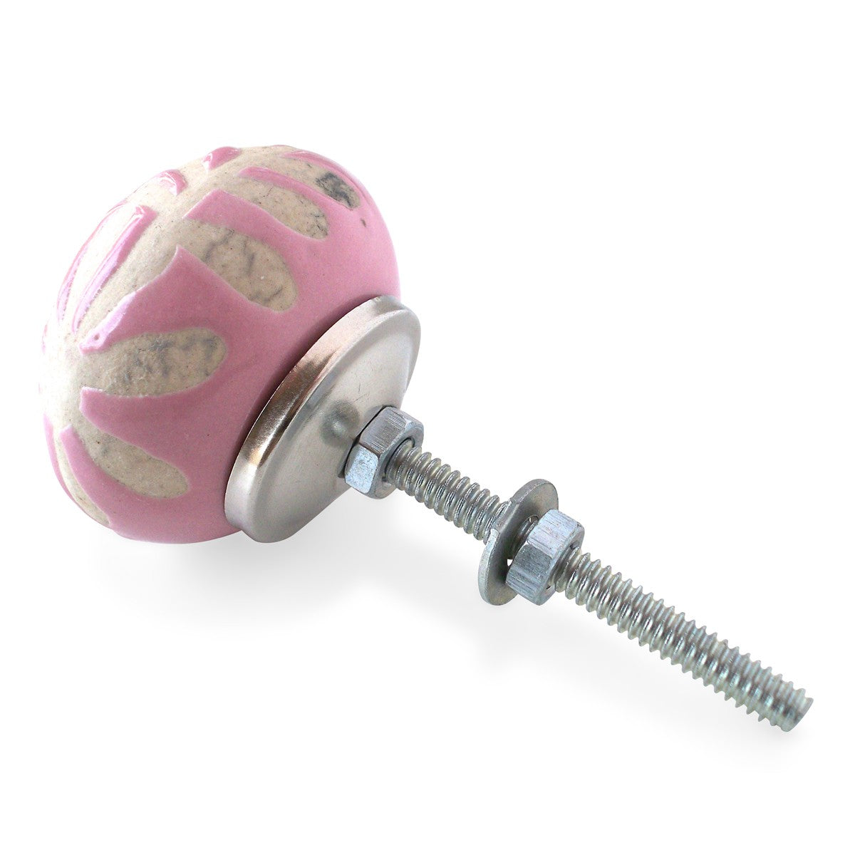 Bouton de Meuble Guirlande Rose et Crème