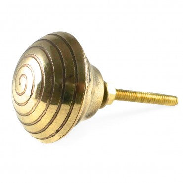 Bouton de Meuble Metal Doré Spirale