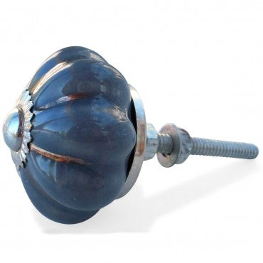 Bouton de Meuble Uni Citrouille Gris