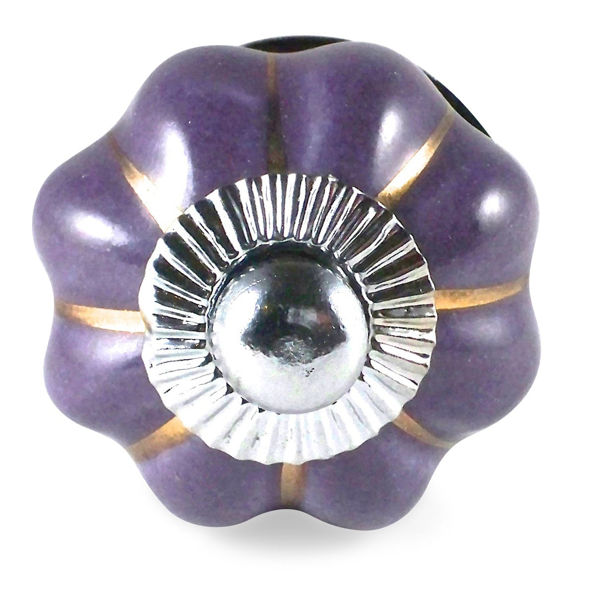 Bouton de Meuble Uni Citrouille Mauve
