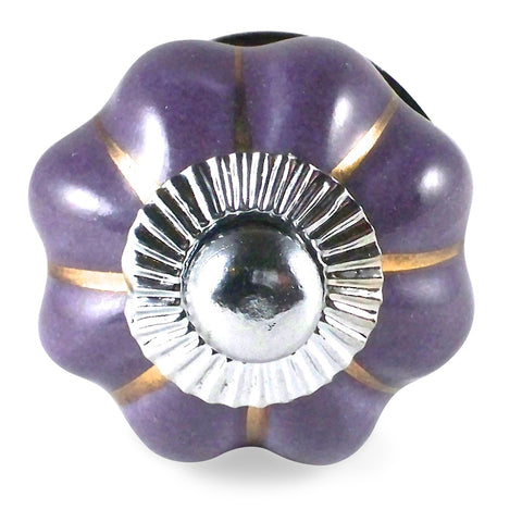 Bouton de Meuble Uni Citrouille Mauve
