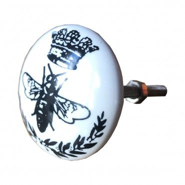 Bouton de Meuble Abeille et Couronne